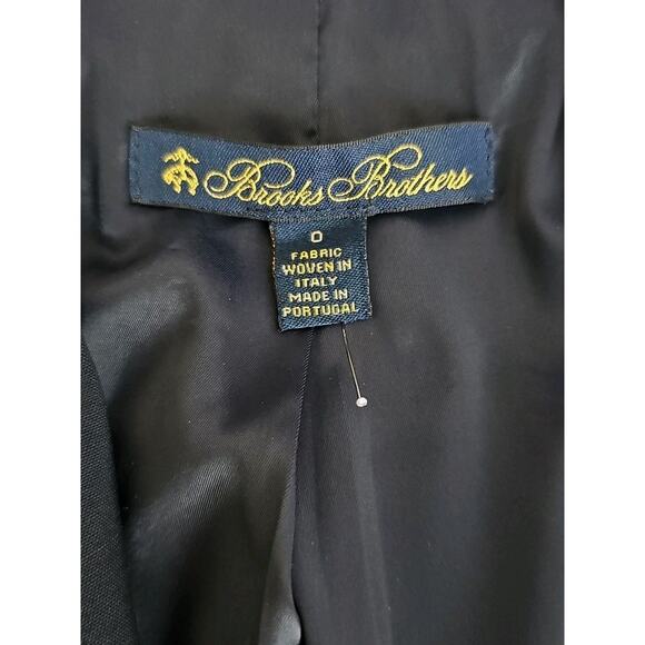 Brooks Brothers~Woman Size 0~ Midniht Blazer Wool Blend Linen Jacket Office Wear - Picture 2 of 16